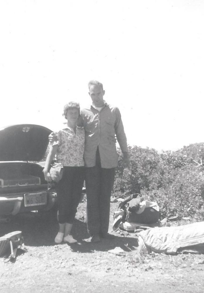 Joan  Kina  Marie Butler and Dick Erath in Northern California, 1961. ##Photo provided by Erik Erath