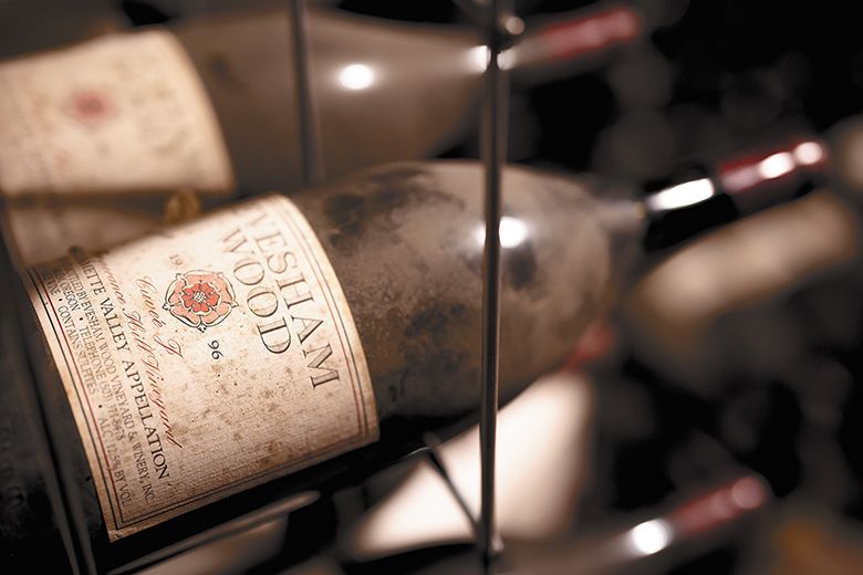 An old bottle of Evesham Wood resting in the cellar. ## Photo by Alexander Fortson
