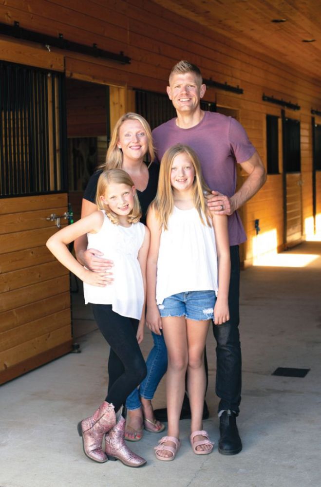 Hazelfern Cellars owners Bryan and Laura Laing with daughters Adalyn and Ava.##Photo provided by Hazelfern Cellars