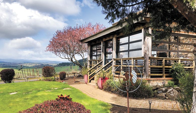 Lenné
Estate sits atop
a steep hillside in
the Yamhill-Carlton
AVA. ##Photo by Annelise Kelly