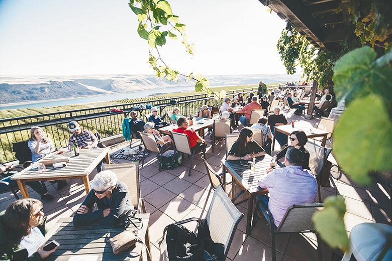Views of the Columbia River from the patio at Maryhill Winery&rsquo;s Goldendale location. ## Photo provided by Maryhill Winery