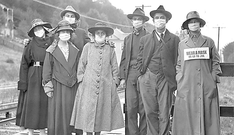 Masked Americans during the Spanish Flu of 1918.