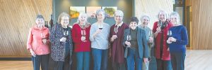 The grand dames of Oregon wine. The women pioneers of Oregon s wine industry. From left: Marilyn Webb, Bethel Heights Vineyard; Marj Vuylsteke, Oak Knoll Winery; Pat Campbell, Elk Cove Vineyards; Julia Wayne, Abbey Ridge Vineyard and Cameron Winery; Susan Sokol Blosser, Sokol Blosser Winery; Penny Durant, Durant Vineyards and Red Ridge Farms; CJ David-Erath, Siskiyou Vineyards; Diana Lett, The Eyrie Vineyards; and Nancy Ponzi, Ponzi Vineyards. ## Photo by Lester Tsai