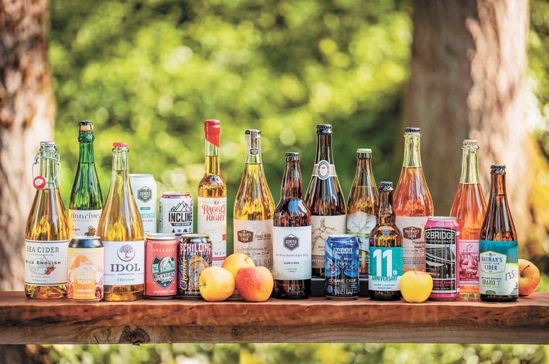 The winning collection of ciders.##Photo provided by Northwest Cider Association