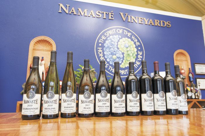 Namasté offers a wide variety of wines sold inside the estate’s tasting room. Namasté offers a wide variety of wines sold inside the estate’s tasting room.