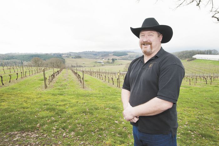 Dave Masciorini stands among the vines at Namasté Vineyard in Dallas. Dave Masciorini stands among the vines at Namasté Vineyard in Dallas.