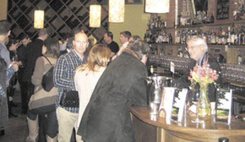 David Adelsheim chats with guests at the Oregon Wine Flight to New York City tasting event at City Winery in Manhattan.