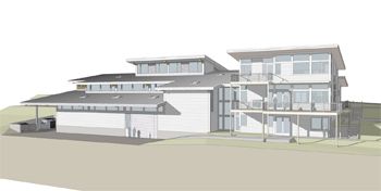 A sketch of Alexana’s new winery and tasting room reveals the facility’s modern vibe. A sketch of Alexana’s new winery and tasting room reveals the facility’s modern vibe.