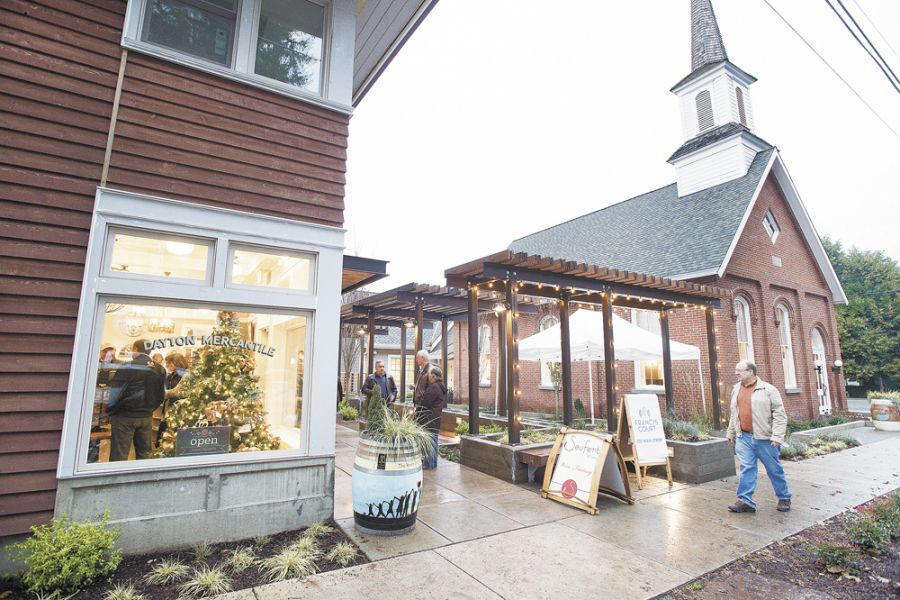 The Block House Café can be found in this remodeled 1886 church on the corner of Third and Main streets in Dayton. It is now joined by neighbor Dayton Mercantile. ##Photo by Marcus Larson.