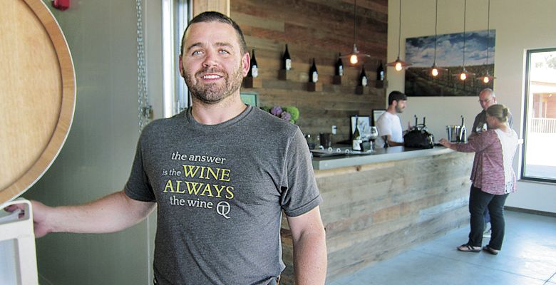 Cody Wright inside his new winery and tasting room. ##Photo Provided