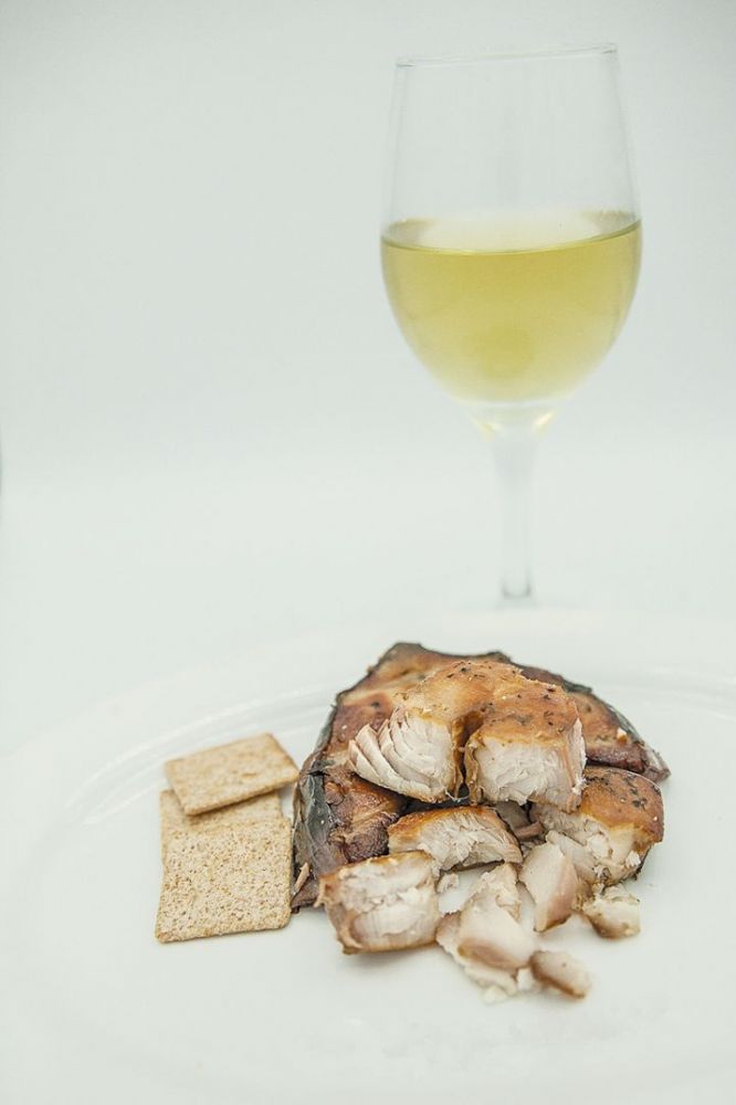 White wine-brined and applewood-smoked sturgeon with a crisp Pinot Gris. ## Photo provided by Oregon Royal Sturgeon Company