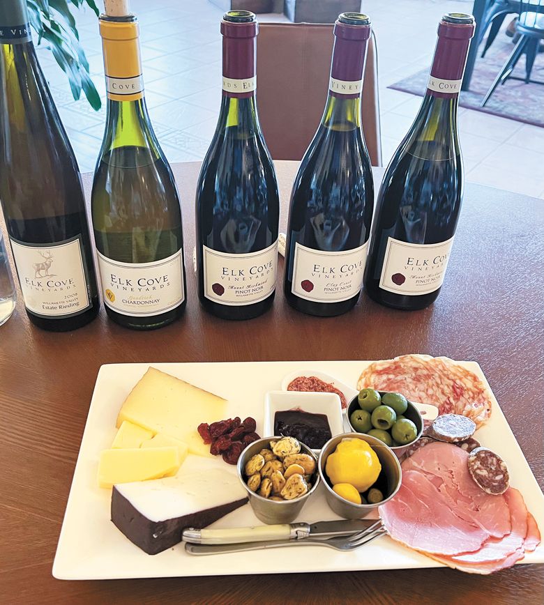 Food and library wine sampling at Elk Cove Vineyards. ##Photo by Sarah Murdoch Food and library wine sampling at Elk Cove Vineyards. ##Photo by Sarah Murdoch