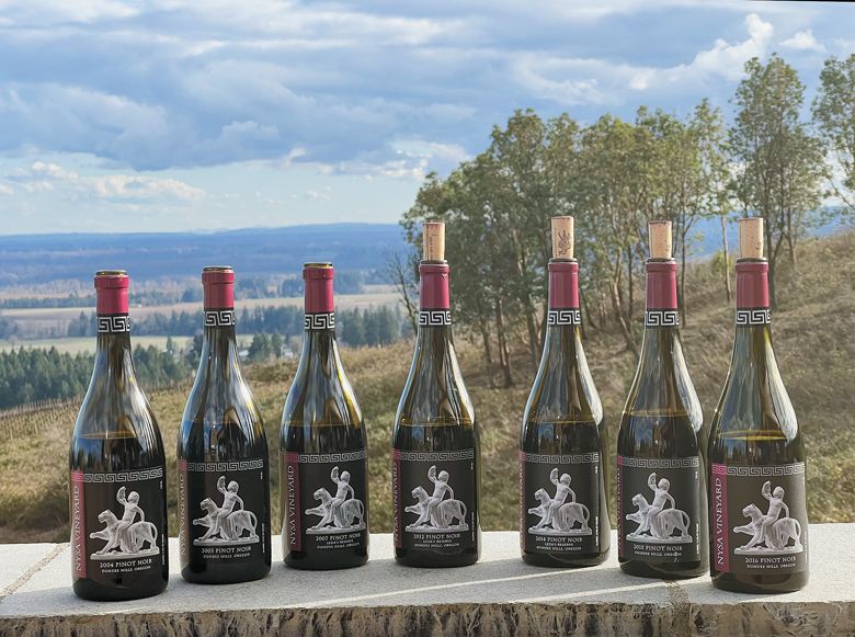 A selection of library wines at Nysa Vineyard. ##Photo by Sarah Murdoch A selection of library wines at Nysa Vineyard. ##Photo by Sarah Murdoch