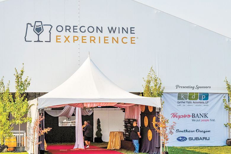 Oregon Wine Experience tent entrance. ##Photo by David Gibb Photography