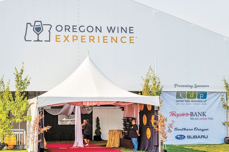 Oregon Wine Experience tent entrance. ##Photo by David Gibb Photography Oregon Wine Experience tent entrance. ##Photo by David Gibb Photography