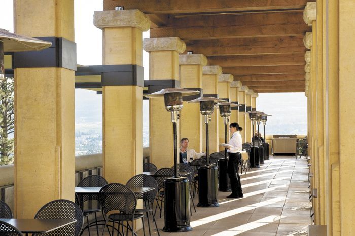 The Terrace at Mission Hill Family Estate Winery in West Kelowna, BC. The Terrace at Mission Hill Family Estate Winery in West Kelowna, BC.