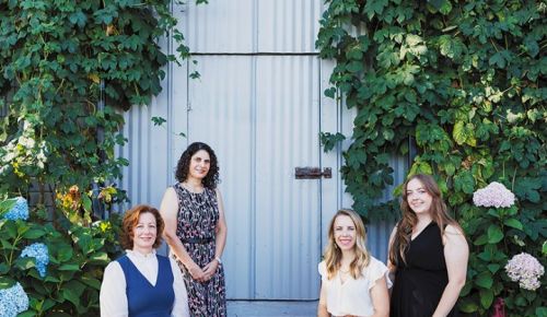 Meet six women in leadership roles in Oregon’s wine regions and discover how each followed a unique journey to wine. From left: Morgen McLaughlin, Gina Bianco, Jana McKamey and Megan Swearingen. Not pictured: Liz Knapke and Ali Rodgers.## Photo by Andrea Lonas