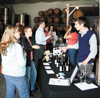 Nic Donahue, owner/winemaker of Alchemy Wine Productions based in Portland, pours samples of his latest wines. Photo by Jennifer Cossey Nic Donahue, owner/winemaker of Alchemy Wine Productions based in Portland, pours samples of his latest wines. Photo by Jennifer Cossey