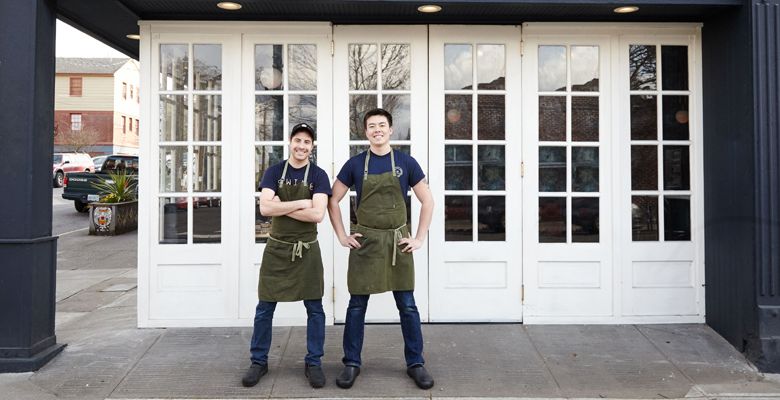 John Schaible (left) and Kei Ohdera, owners Pasture PDX, the city’s new butchery/restaurant. ##Photo provided