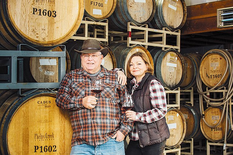 Bob Morus and Lynette Barss-Morus, owners of Phelps Creek Vineyards. ## Photo provided by Phelps Creek Vineyards Bob Morus and Lynette Barss-Morus, owners of Phelps Creek Vineyards. ## Photo provided by Phelps Creek Vineyards