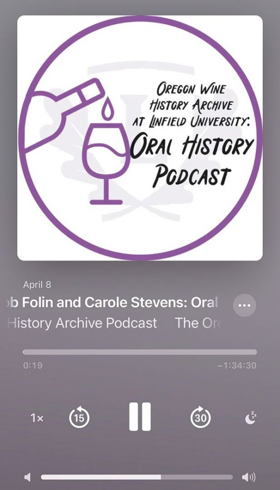 A screenshot of the Oregon Wine History Archive podcast, available on podcast platforms. ## Image provided by Oregon Wine History Archive, Linfield University