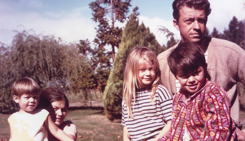 An impromptu Ponzi family portrait in the 1970s: (from left) Luisa, Nancy, Anna Maria, Michel and Dick. ##Photo provided