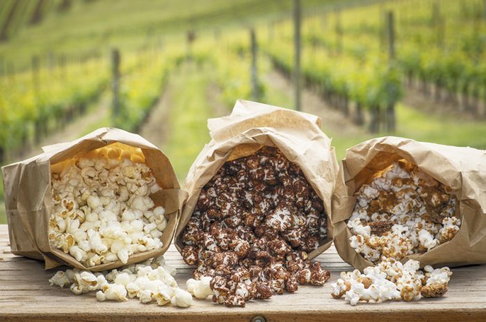 (From left) Duck Fat and Truffle Salt, Dark Chocolate and Sea Salt, and Cinnamon Bun. Photo by Andrea Johnson/Location: Carlton Hill Vineyard. (From left) Duck Fat and Truffle Salt, Dark Chocolate and Sea Salt, and Cinnamon Bun. Photo by Andrea Johnson/Location: Carlton Hill Vineyard.
