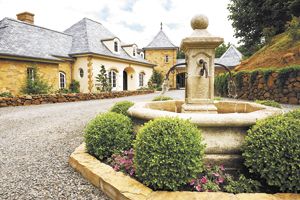 Coming into the courtyard of Domaine Margelle in the Cascade foothills east of Salem is like being magically transported to the French wine country.