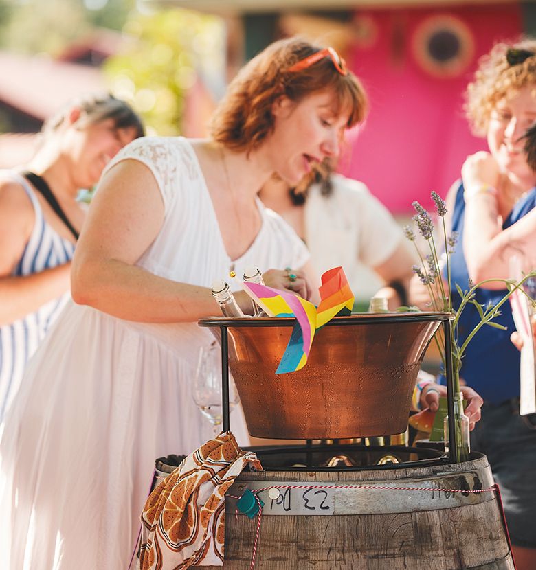 A person at this year s Queer Wine Fest. ## Photo by Josh Chang/Foundery 503