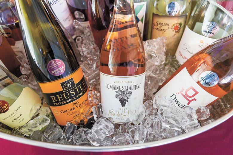 The Oregon Wine Experience featured many local wines, including these chilled on ice. ##Photo by Steven Addington Photography