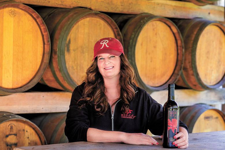 Red Lily Vineyards’ founder, owner and winemaker Rachael Martin. ##Photo by Molly Bermea Red Lily Vineyards’ founder, owner and winemaker Rachael Martin. ##Photo by Molly Bermea