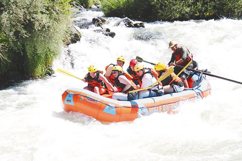 A group of rafters on the &ldquo;dip&rdquo; part of the adventure. ## Photo credit: Jade Bansen with Rogue Rafting Company