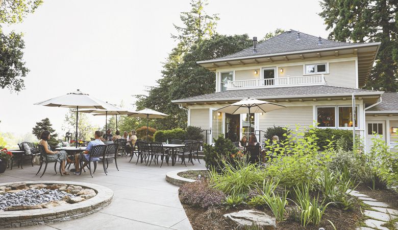 Rain Dance’s new tasting room offers three settings, including the farmhouse pictured. ##Photo courtesy of Travel Newberg