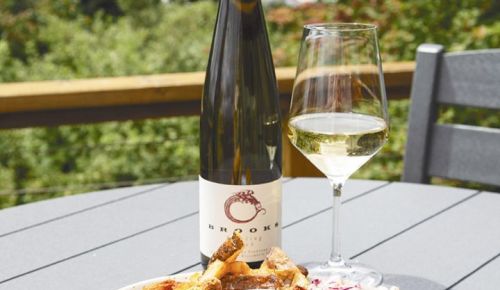Southern Fried Rockfish with Roasted Corn Chow Chow.
Pair this fried rockfish with Brooks Wine 2024 Ara Riesling. ##Photo provided by Brooks Wine