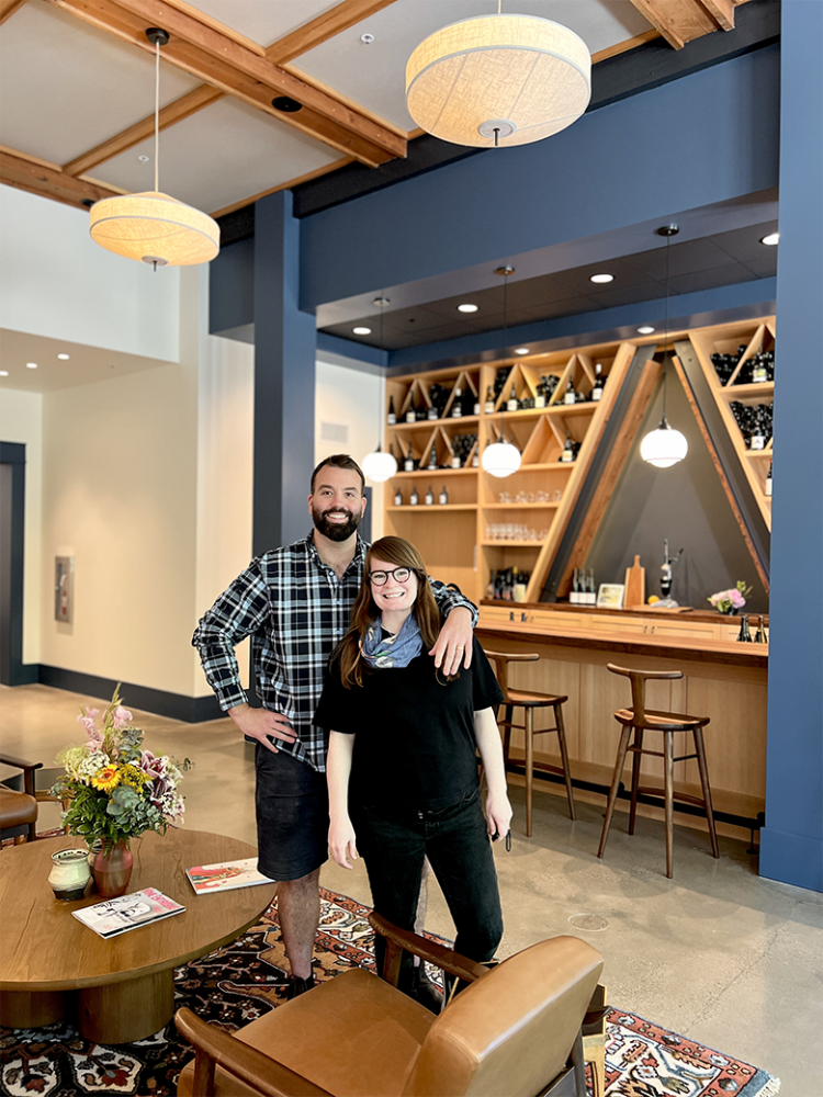 Satyr Fire owners Paul Johnson (left) and Barbara Rose Romaine standing in their Dayton tasting room. ## Photo provided by Satyr Fire