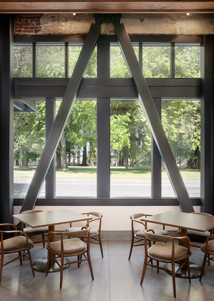 The new Satyr Fire tasting room overlooks the Dayton Green. ## Photo provided by Satyr Fire