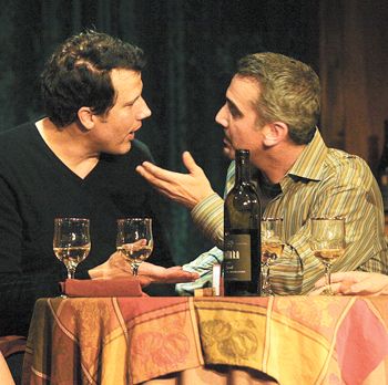 From left, John Colella and Jonathan Bray in “Sideways: The Play” at the Ruskin Group Theatre in Los Angeles.