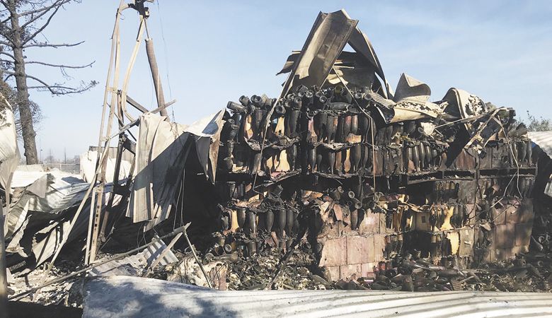 Simple Machine winery after the disastrous fire that ravaged the town of Talent in Southern Oregon. ##Photo provided