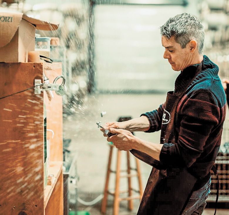 French winemaker Jean-Michel Jussiaume disgorges all his Maison Jussiaume sparkling wine by hand. ##Photo by Danny  Hall