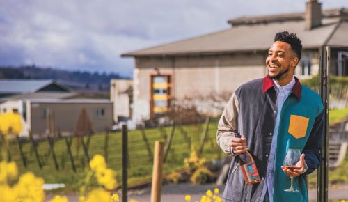 CJ McCollum of McCollum Heritage 91 standing in the vineyard##Photo provided By McCollum Heritage 91