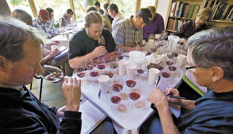 Winemakers gather at the 2008 Steamboat Pinot Noir Conference to discuss the crafting of wine. ##Photo by Andrea Johnson