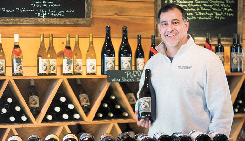 Steve
Sinkler inside The
Wine Shack.##Photo provided