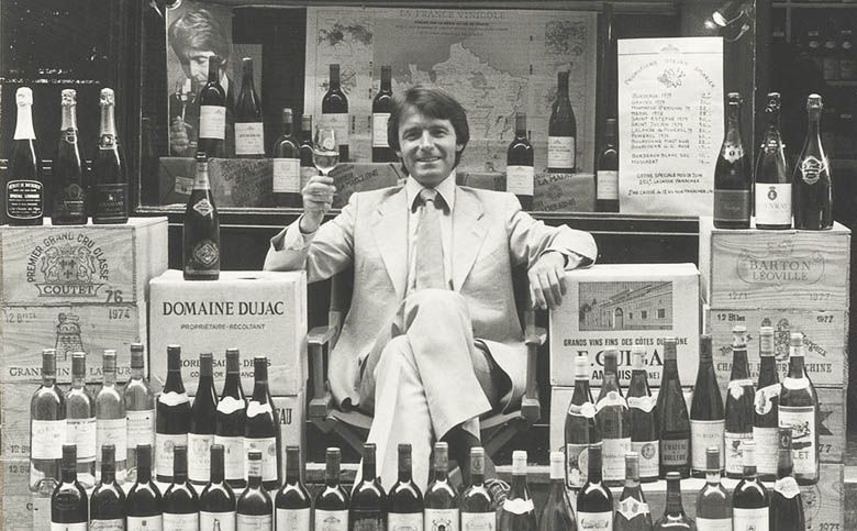Steven Spurrier in 1981 at his Paris wine shop – Les Caves de la Madeleine.