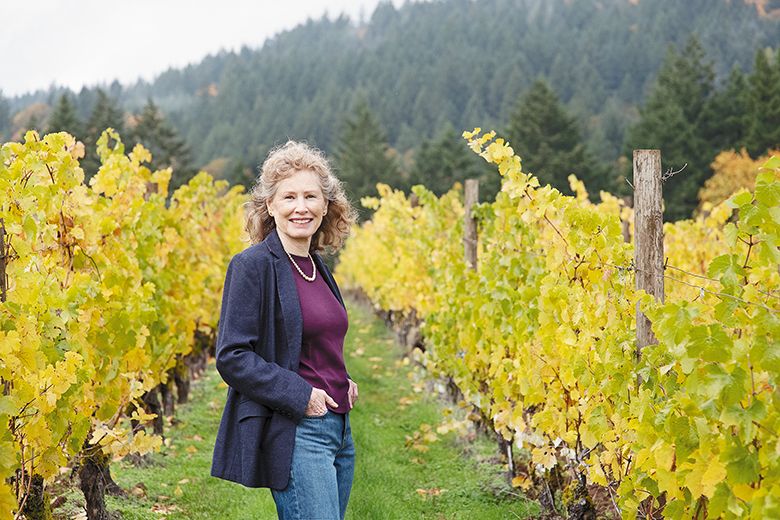 Eugenia Keegan, the Oregon Wine Press 2024 Person of the Year, standing in a vineyard. ## Photo by Carolyn Wells-Kramer Eugenia Keegan, the Oregon Wine Press 2024 Person of the Year, standing in a vineyard. ## Photo by Carolyn Wells-Kramer