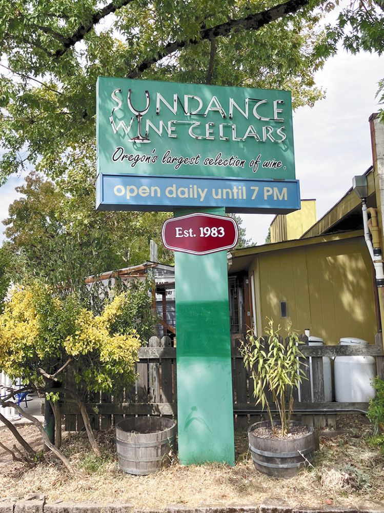 Sundance Wine Cellars&rsquo; iconic neon sign. ## Photo by Pete Holland