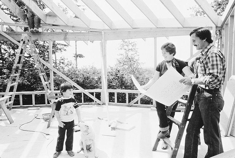 Susan Sokol Blosser and Bill Blosser reviewing plans with son Alex (and the family dog) during the construction of their new tasting room. ## Photo courtesy of Sokol Blosser Winery and Susan Sokol Blosser Susan Sokol Blosser and Bill Blosser reviewing plans with son Alex (and the family dog) during the construction of their new tasting room. ## Photo courtesy of Sokol Blosser Winery and Susan Sokol Blosser