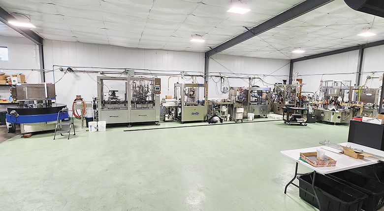 The disgorging line at The Radiant Sparkling Wine Company.  ## Photo by Rusty Rae