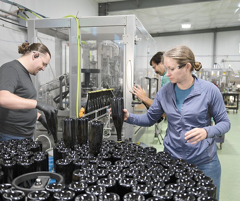 Disgorging at The Radiant Sparkling Wine Company. ## Photo by Rusty Rae