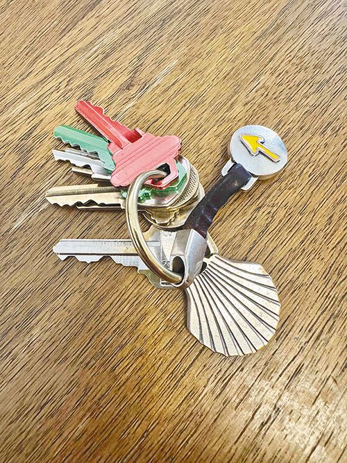 Tim O&rsquo;Leary carries a scalloped shell on his keychain. ## Photo provided by Long Walk Vineyard
