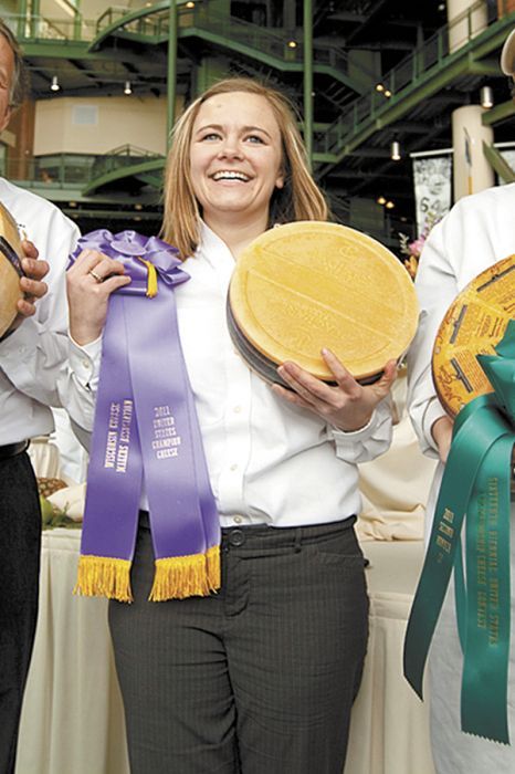 In 2011, Katie Hedrich of LaClare Farms Specialties took top honors with Evalon, an artisan goat milk cheese, during the competitive biennial championship. In 2011, Katie Hedrich of LaClare Farms Specialties took top honors with Evalon, an artisan goat milk cheese, during the competitive biennial championship.